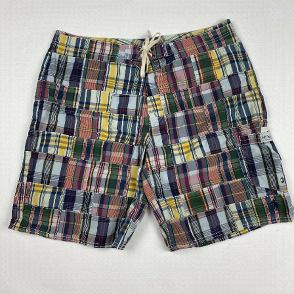 Polo Ralph Lauren Other - Vintage Polo Ralph Lauren Patchwork Swim Board Shorts Mens 34 Plaid Check Madras